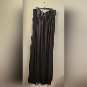 Calvin Klein Women's Dress Strapless‎ Gown Sweetheart Neckline Black Silk Large